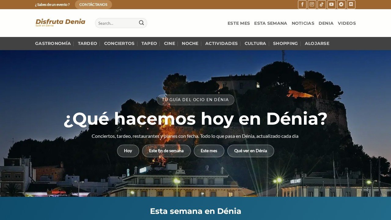 Portada de Disfruta Dénia, guía de ocio de Dénia: qué hacer hoy en Dénia
